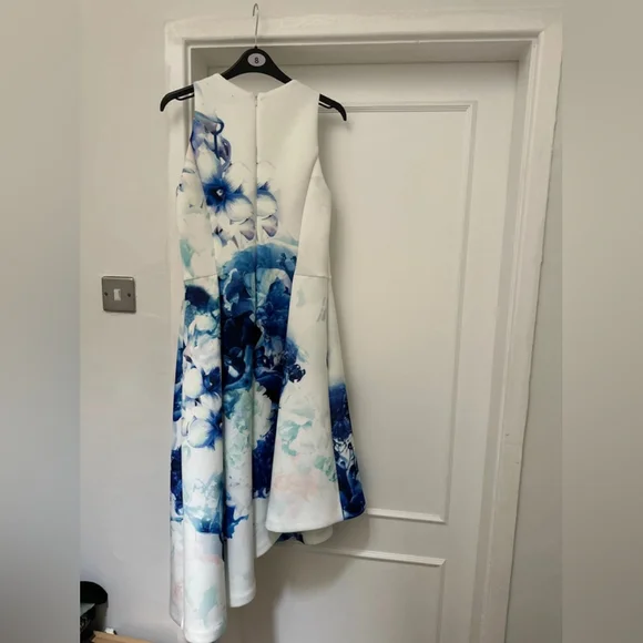 Floral Sleeveless Dress in Blue and White - Picture 10 of 10